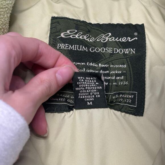 Eddie Bauer Green Mens M Premium Goose Down‎ Puffer Quilted Ski Jacket Vest - Picture 5 of 13